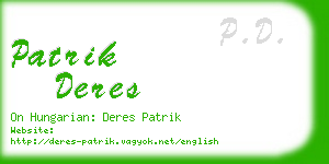 patrik deres business card